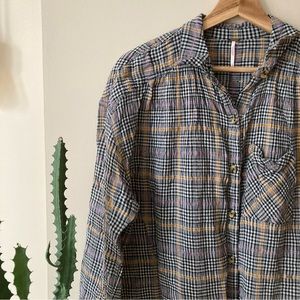 Free People Plaid Button Down Flannel